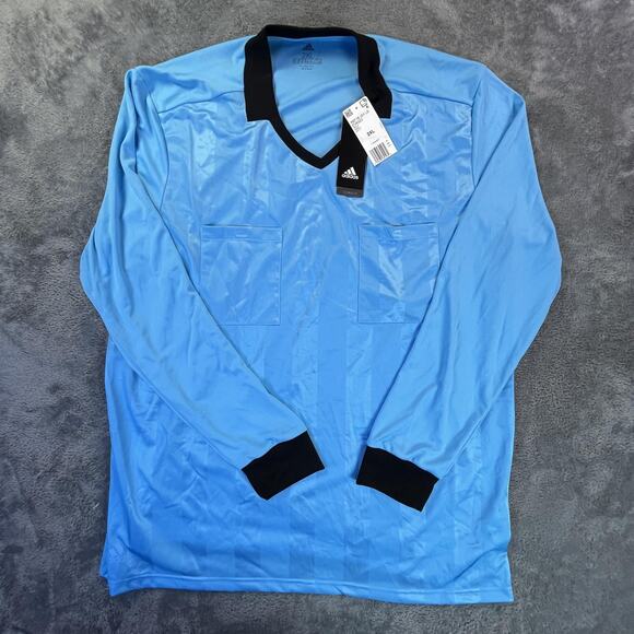 Adidas Referee Shirt Mens 2XL Long Sleeve Climalite Goalie Soccer Jersey Top - Picture 1 of 13